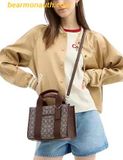  Túi Tote Coach Smith Tote Bag 24 In Signature Jacquard Nâu Logo CAR78 