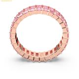  Nhẫn Swarovski Matrix ring Baguette cut, Pink, Rose gold-tone plated 5647589 