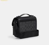  Túi Đeo Chéo Coach Racer Crossbody Bag in Signature Canvas CBG13 Đen Logo 
