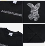  Áo Phông ADLV Bear Doll Fuzzy Rabbit Short Sleeve T-Shirt Đen 