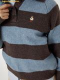  Áo Len WHOAU Bokashi Stripe Collar Pullover WHKAF4T32F Brown 
