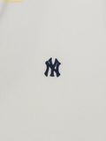  Áo Polo MLB Women's Basic Open Collar Slim Fit Collared T-Shirt New York Yankees - SKU: 3FPQB0663-50IVS - Ivory 