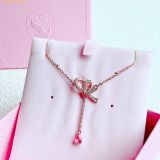  Dây Chuyền, Vòng Cổ Swarovski Volta Y pendant Bow, Pink, Rose gold-tone plated 5647569 