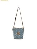  Túi Đeo Chéo MLB Classic Monogram Vintage Denim Bucket Bag New York Yankees 3ABMMV65N-50BLL (Size 24) - Xanh 