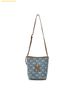 Túi Đeo Chéo MLB Classic Monogram Vintage Denim Bucket Bag New York Yankees 3ABMMV65N-50BLL (Size 24) - Xanh