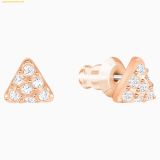  Khuyên Tai, Bông Tai Swarovski Facet Swan Pierced Earrings Swan, White, Rose-Gold Tone Plated 