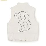  Áo Khoác Phao Ghile MLB Mega Logo Heavyweight Padded Vest BOS (Cream) 3ADVB0146-43CRS 
