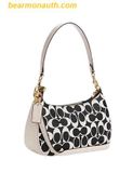  Túi Đeo Vai Coach Teri Shoulder Bag In Signature Canvas With Gold Hardware Black Multi CQ674 