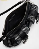  Túi Đeo Vai Michael Kors Zoe Small Rhinestone Suede Pochette Shoulder Bag Black 