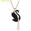 Dây Chuyền, Vòng Cổ Swarovski Iconic Swan Pendant Swan, Small, Black, Rose Gold-Tone Plated 5678045 