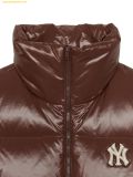  Áo Khoác Phao Ghile MLB Women's Basic Glossy Crop Padded Vest NY (D.Brown) 3FDVB2046-50BRD Nâu 