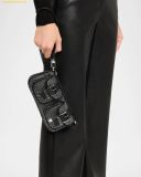  Túi Đeo Vai Michael Kors Zoe Small Rhinestone Suede Pochette Shoulder Bag Black 