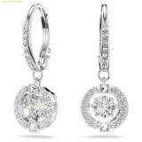  Bông Tai Swarovski Una drop earrings Round cut, White, Rhodium plated 5504652 