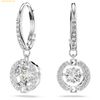  Bông Tai Swarovski Una drop earrings Round cut, White, Rhodium plated 5504652 