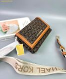  Túi Đeo Chéo Michael Kors Jet Set Small Logo Print Woven Smartphone Crossbody Bag Nâu Logo 32T4GJ6C1O 