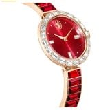 Đồng Hồ Swarovski Matrix bangle watch Swiss Made, Crystal bracelet, Red, Rose gold-tone finish 5690811 