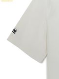  Áo Polo MLB Varsity Small Cursive Oversized Collared T-shirt New York Yankees - 3APQV0163-50IVS Ivory 