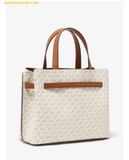  Túi Xách Michael Kors Emilia Small Signature Logo Satchel Vanila 