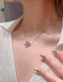  Dây Chuyền Swarovski Volta Necklace Bow, Small, White, Rhodium Plating 5647583 