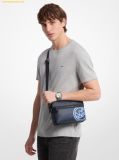  Túi Đeo Chéo Michael Kors MK Cooper Embellished Signature Logo Utility Crossbody Bag - Light Sky Navy Logo Xanh 