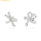  Bông Tai Swarovski Volta Stud Earrings Bow, Small, White, Rhodium Plated 5647579 