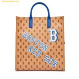  Túi Tote MLB Monotive Coated Canvas Vertical Tote Bag Boston Red Sox Sand - 3AORM053N-43SAS 