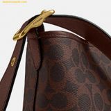 Túi Đeo Chéo Coach Bleecker Bucket Bag 21 In Signature Canvas Brass Maple 