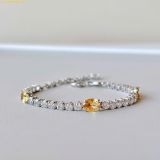  Vòng Tay, Lắc Tay Swarovski Matrix Tennis bracelet Mixed cuts, Yellow, Rhodium plated 5666425 