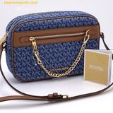  Túi Đeo Chéo Michael Kors Jet Set Large Zip Logo Crossbody Bag Blue Brown 