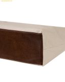  Túi Đeo Vai Stand Oil Ringo Bag Canvas Brown Trắng Kem Viền Nâu 