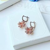  Bông Tai, Khuyên Tai Swarovski Idyllia drop earrings Clover, White, Rose gold-tone plated 5674211 
