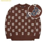  Áo Sweater Len MLB Classic Monogram Overfit Sweater Pullover B (D.Brown) 3AKPM0126-43BRD Nâu 