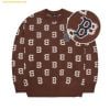 Áo Sweater Len MLB Classic Monogram Overfit Sweater Pullover B (D.Brown) 3AKPM0126-43BRD Nâu
