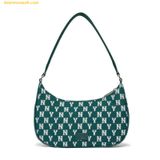  Túi Đeo Vai MLB Classic Monogram Jacquard Hobo Bag New York Yankees - Xanh Lá 3ABQS102N-50GND 