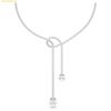 Dây Chuyền, Vòng Cổ Swarovski Matrix Y necklace Crystal pearl, Round cut, White, Rhodium plated - 5692416