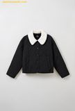  Áo Khoác SAPO Detachable collar lightweight quilted jacket Black 