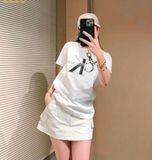  Áo Thun Calvin Klein Jeans Monogram Logo T-Shirt Màu Trắng / Đen (Chữ Thêu) 