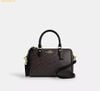 Túi Trống Coach Rowan Satchel Bag In Signature Canvas CV961 Walnut Black
