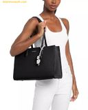  Túi Tote Michael Kors Scarlett Medium Leather Tote Bag Black 