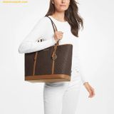  Túi Tote Michael Kors MK Jet Set Travel Large Logo Bag 35T0GTVT3V Màu Nâu Logo 