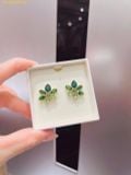  Bông Tai, Khuyên Tai Swarovski Gema stud earrings Mixed cuts, Flower, Green, Gold-tone plated 5658400 