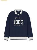  Áo Sweat MLB Sporty Varsity Overfit Collar Man-to-Man NY (Navy) Polo Tay Dài 3AMTV0844-50NYS 