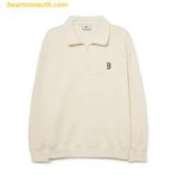  Áo Half Zip MLB Basic Small Logo Half Zip-Up Overfit Man-to-Man BOS (D.Cream) 3AMTB0534-43CRD 