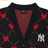  Áo Khoác Len cardigan MLB Heart-print cardigan NY (Black) 3AKCH0134-50BKS - Đen 