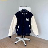  Áo Khoác Bomber New Era Varsity Baseball Jacket New York Yankees Navy (Tay Da) 