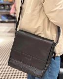  Túi Đeo Chéo Nam Coach Houston Map Bag In Signature Canvas Đen Logo 4006 
