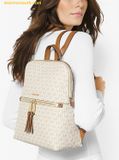  Balo Michael Kors Rhea Medium Slim Logo Backpack Màu Trắng Logo 