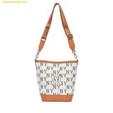  Túi Bucket MLB Big Classic Monogram Jacquard New Bucket Bag New York Yankees Cream 3ABML023N-50CRS Trắng Kem 