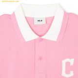  Áo Polo MLB Varsity Shoulder Color Overfit Collar Cleveland Guardians Pink 3APQV0143-45PKS 