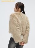  Áo Khoác Lông WHOAU (SAPO) [Synthetic Leather] Fur Round Neck Jacket SPJLE4VW21 Begi 